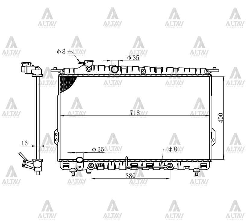 Hyundai Sonata Su Radyatörü 1998-2005 Radyatör Su A-t Brazıng OEM 25310-38050 Hyundai Sonata Su Radyatörü 1998-2005 Radyatör Su A-t Brazıng OEM 25310-38050